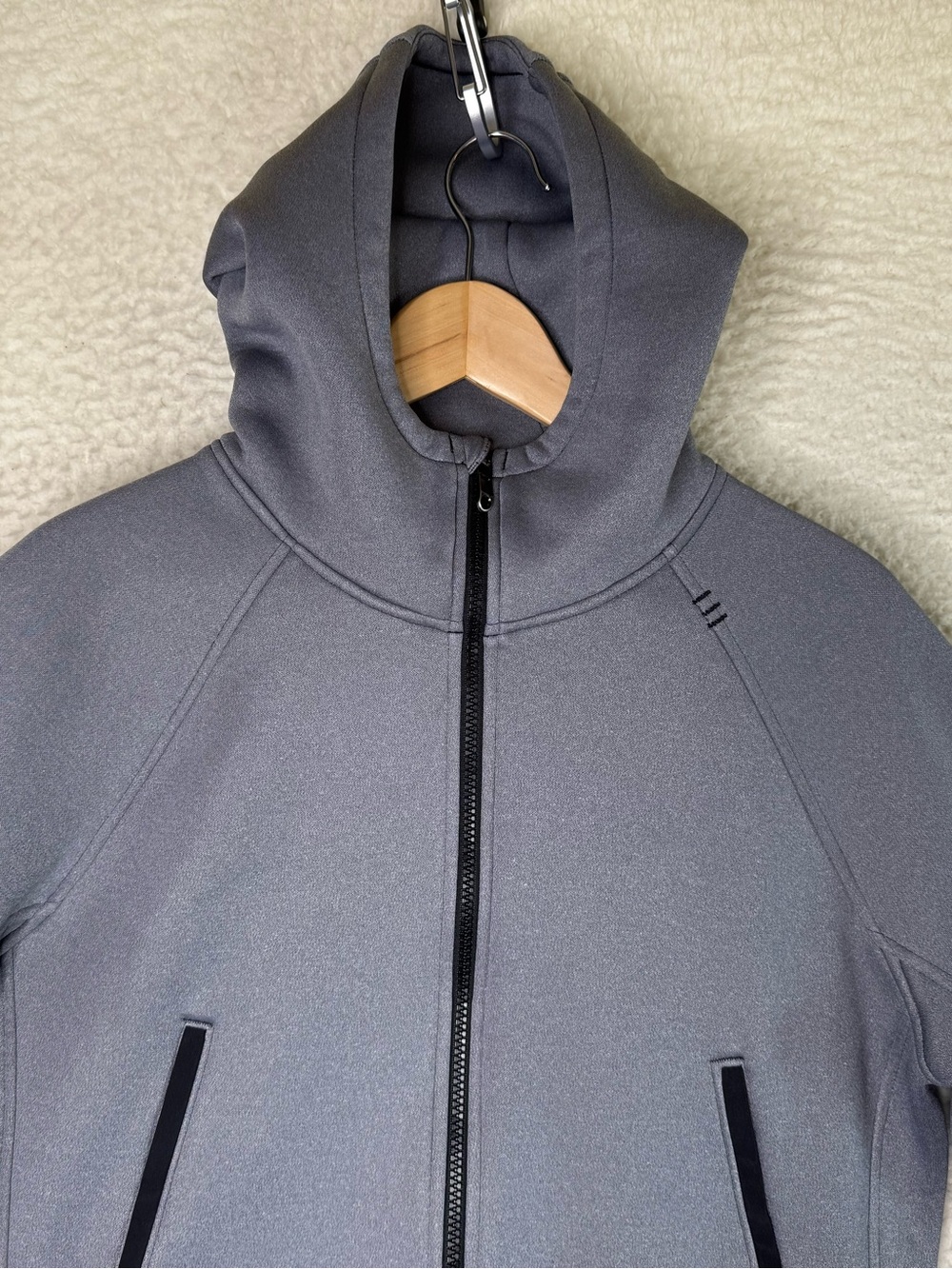 Lululemon Baker Day Thermo Fleece Hoodie Full Zip Jacket Grey Men's Size Medium - Picture 3 of 12